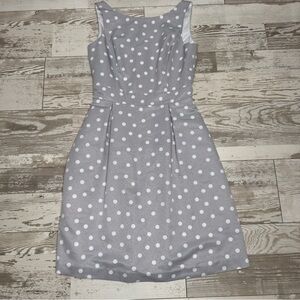 White House Black‎ Market Polka Dot Fit & Flare Dress Size 2 Gray Sleeveless